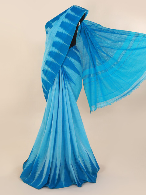 

Pothys Blue Solid Pure Cotton Saree