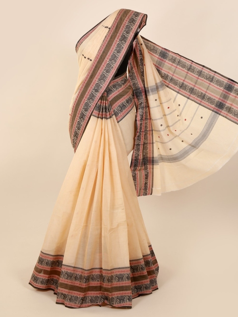 

Pothys Cream-Coloured Woven Design Pure Cotton Saree