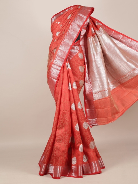 

Pothys Red Woven Design Jute Silk Saree