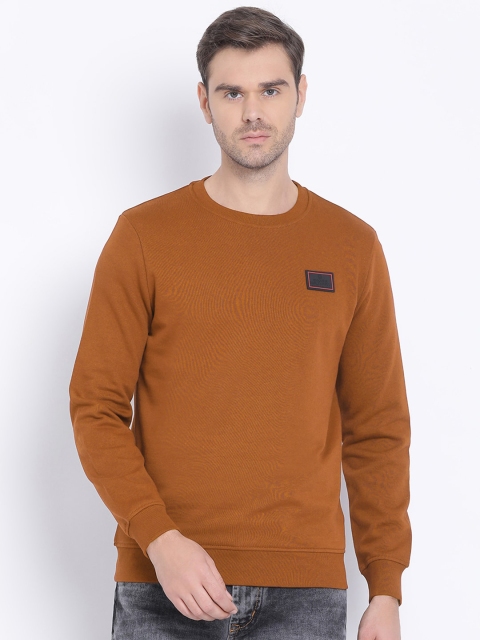 

SWISS MILITARY Men Camel Brown Solid Sweatshirt