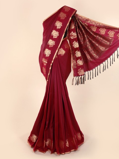 

Pothys Maroon Printed Art Silk Saree