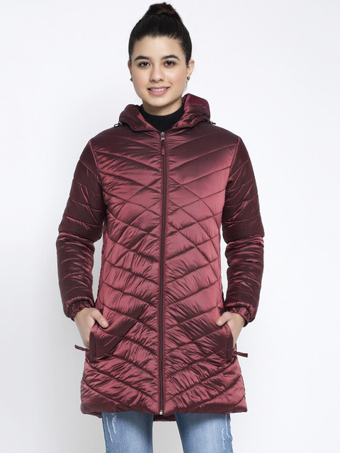

Global Republic Women Maroon Solid Lightweight Parka