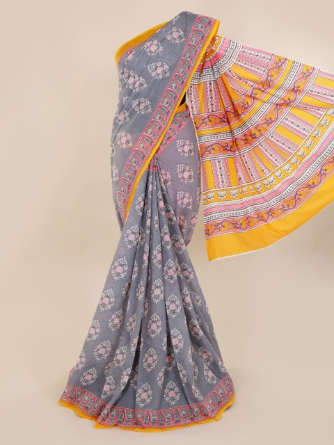 

Pothys Grey Printed Pure Cotton Saree