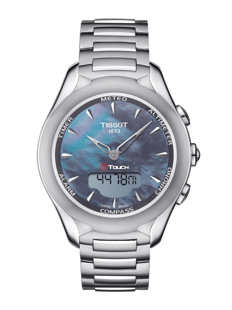 

TISSOT Women Gunmetal-Toned Mother of Pearl Analogue and Digital Watch T0752201110101, Metallic