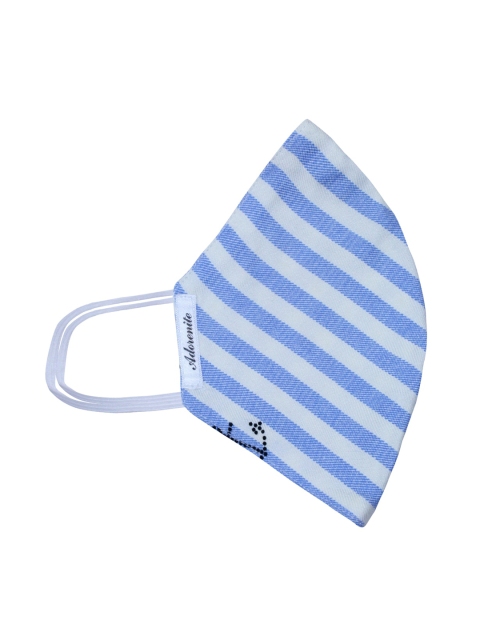 

ADORENITE Women Blue Striped 2-Ply Reusable Cloth Mask