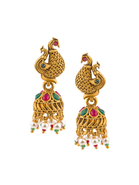 

Alankruthi Gold-Plated Dome Shaped Jhumkas