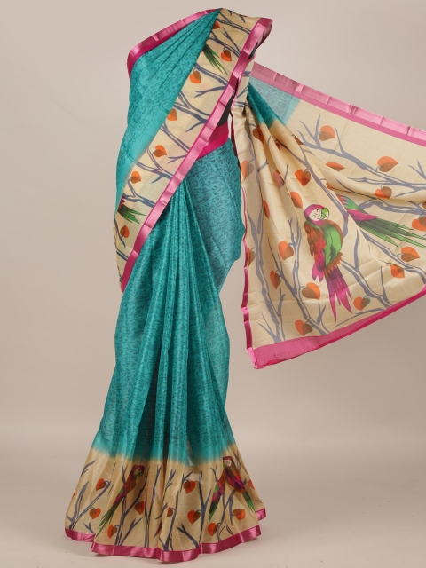 

Pothys Blue Woven Design Jute Silk Saree