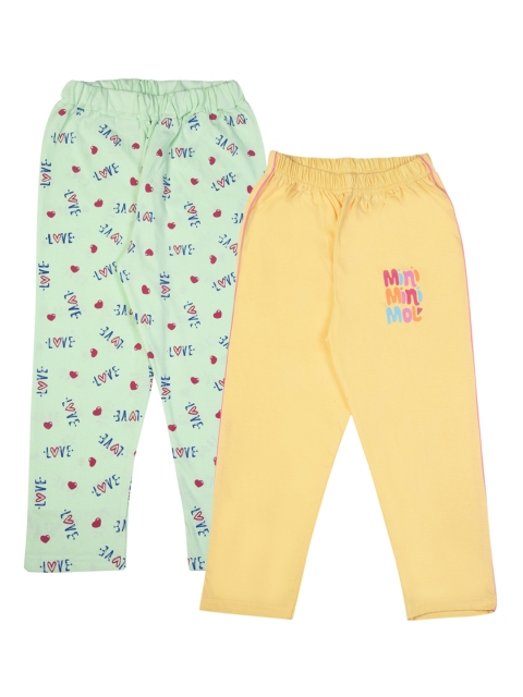 

Kiwi Kids Set Of 2 Printed Lounge Pants, Yellow