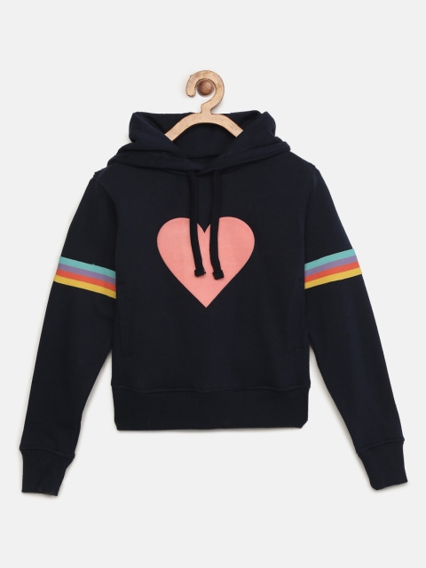 

mackly Girls Navy Blue Printed Sweatshirt