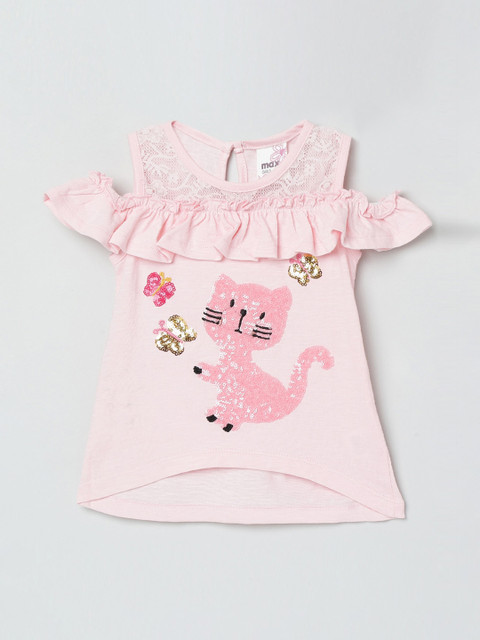 

max Girls Pink Printed Top