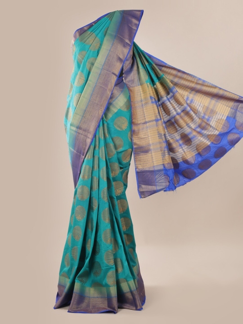 

Pothys Green Woven Design Jute Silk Saree