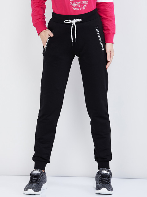 

max Women Black Solid Joggers