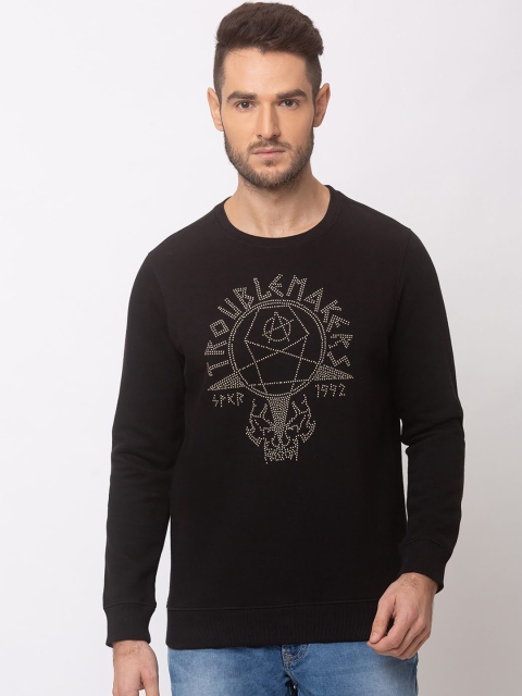 

SPYKAR Men Black Printed Sweatshirt