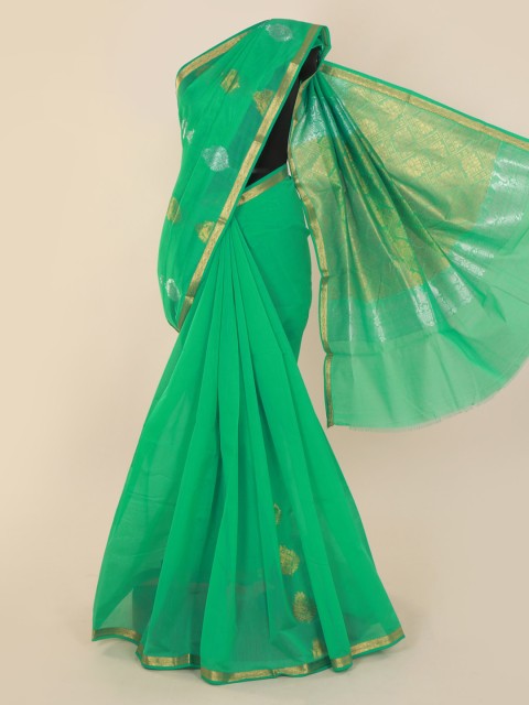 

Pothys Green Silk Cotton Woven Design Saree