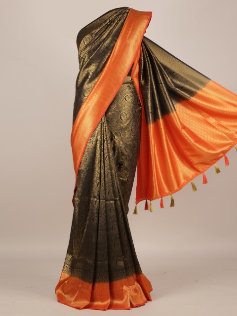 

Pothys Black Woven Design Jute Silk Saree