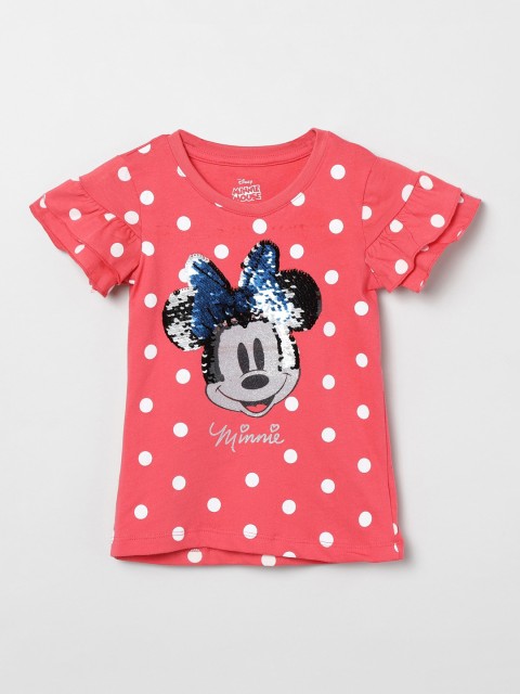 

max Girls Red Printed Cotton Top