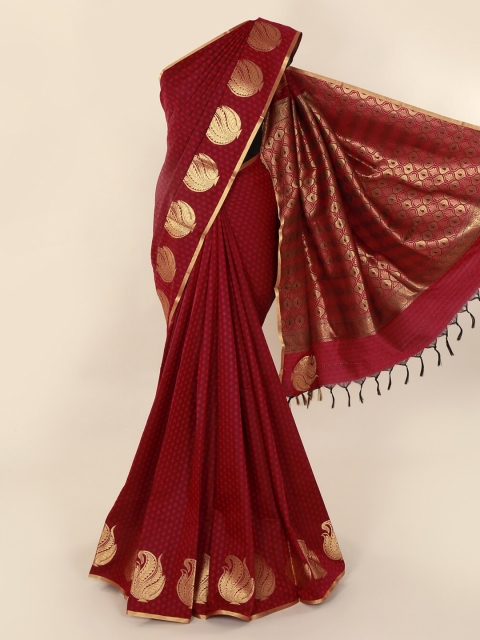 

Pothys Red Woven Design Art Silk Saree