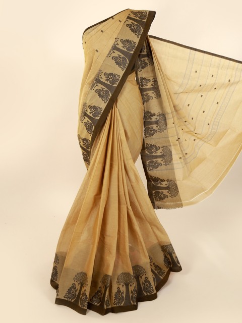 

Pothys Cream-Coloured Woven Design Pure Cotton Saree