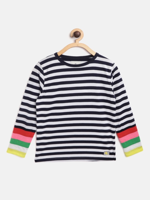 

Cherry Crumble Boys Multicoloured Striped Round Neck T-shirt, Multi