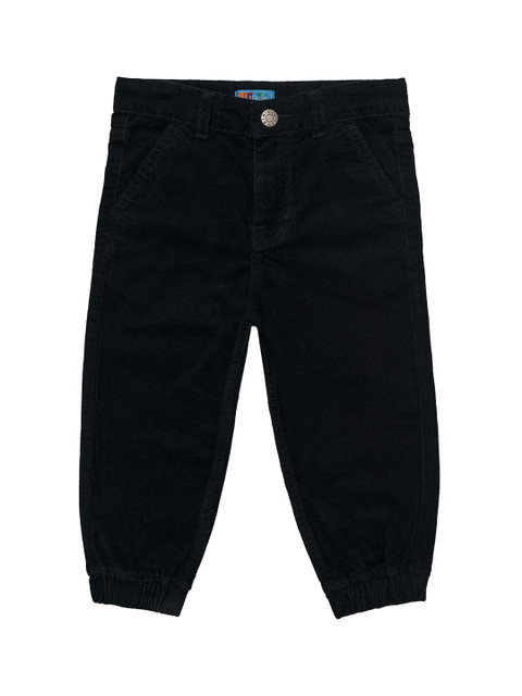 

Kid Studio Boys Black Regular Fit Solid Joggers