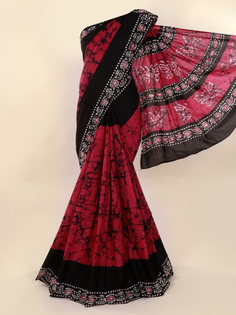 

Pothys Red & Black Pure Cotton Printed Saree