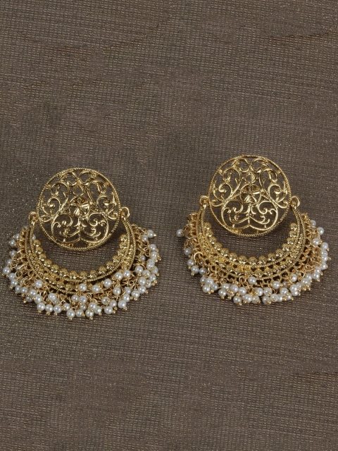 

Shining Diva Gold-Plated & White Classic Chandbalis