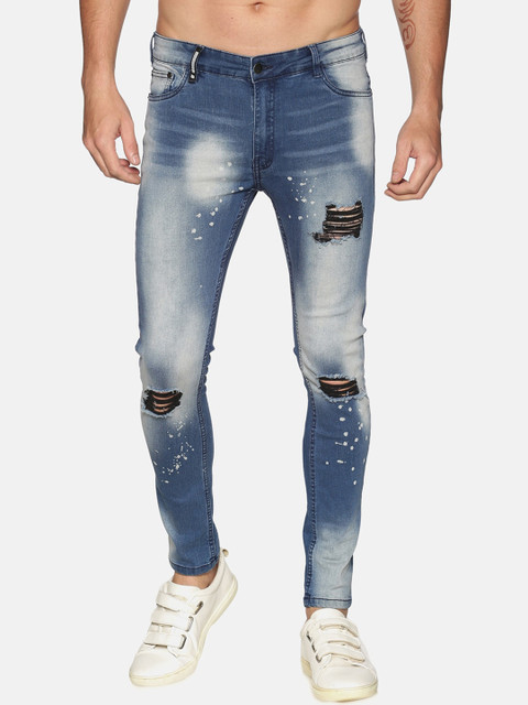 

IMPACKT Men Blue Skinny Fit Mid-Rise Highly Distressed Stretchable Jeans