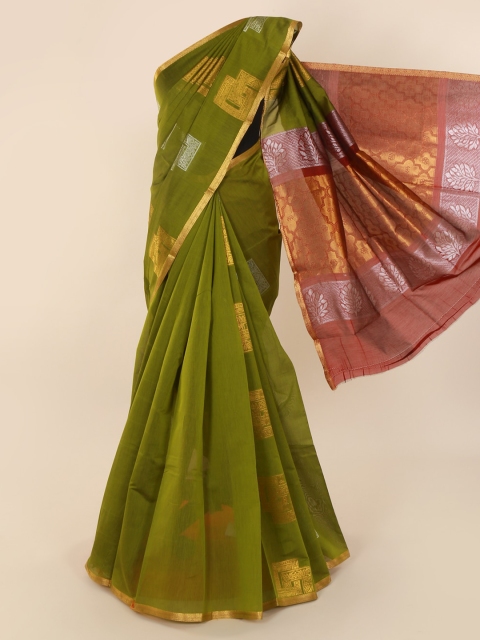 

Pothys Green Woven Design Silk Cotton Saree