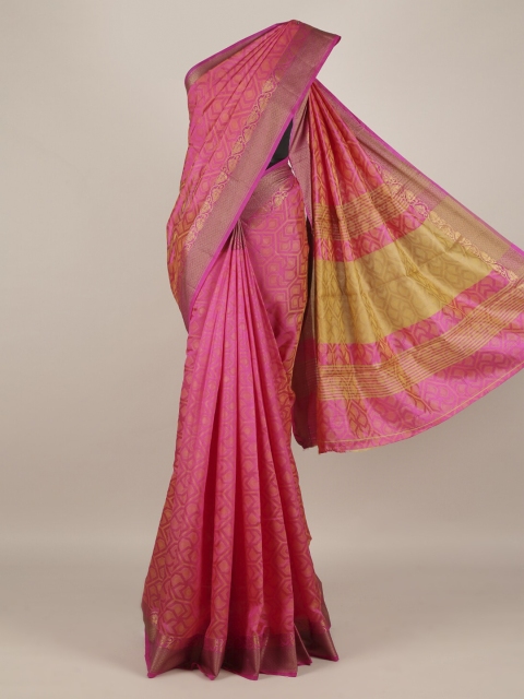 

Pothys Pink Woven Design Jute Silk Saree