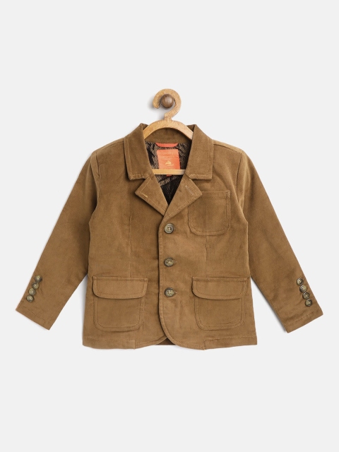 

Cherry Crumble Boys Brown Corduroy Single-Breasted Blazer