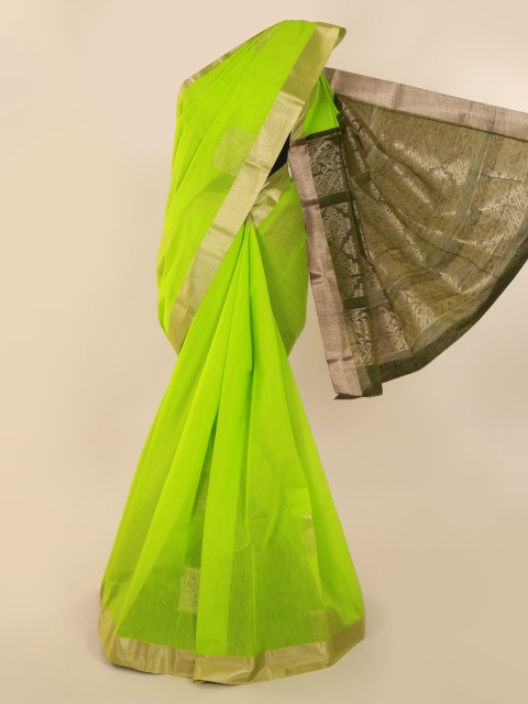

Pothys Green Solid Silk Cotton Saree