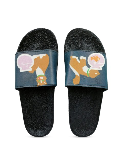 

Pampy Angel Women Green & Brown Printed Sliders