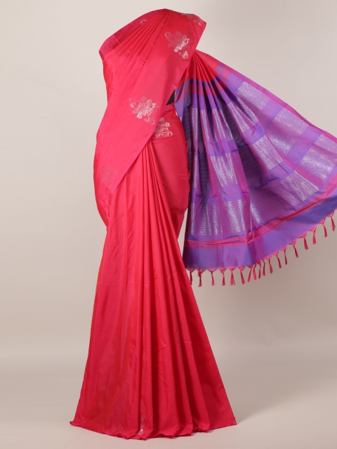 

Pothys Magenta Solid Art Silk Saree