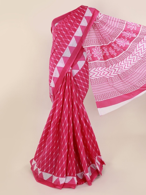 

Pothys Pink Printed Pure Cotton Saree