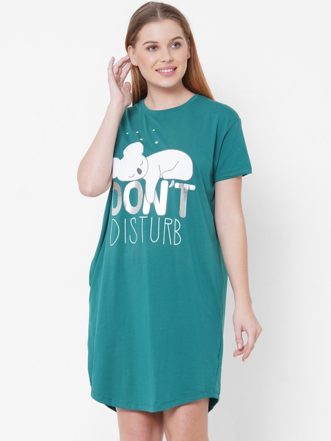 

Sweet Dreams Green Printed Sleep Shirt
