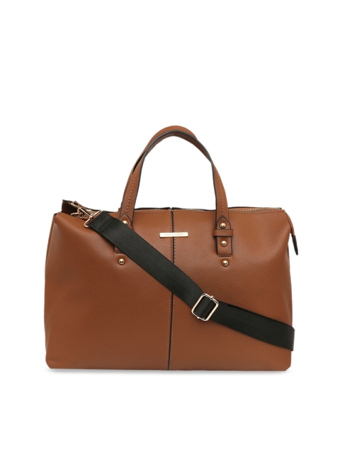 Forever Glam by Pantaloons Tan Solid Handheld Bag