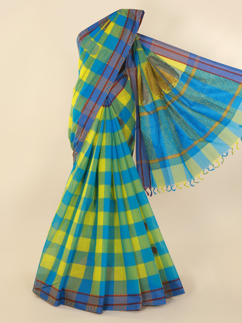 

Pothys Multicoloured Checked Pure Silk Saree, Multi