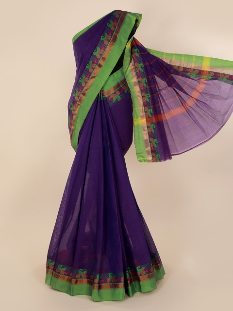 

Pothys Violet Solid Pure Silk Saree