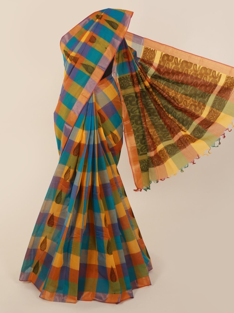 

Pothys Multicoloured Checked Pure Cotton Saree, Multi