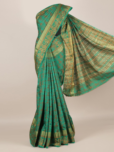 

Pothys Green Woven Design Jute Silk Saree