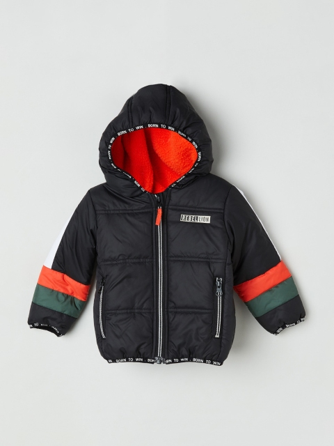 

max Boys Black Solid Puffer Jacket