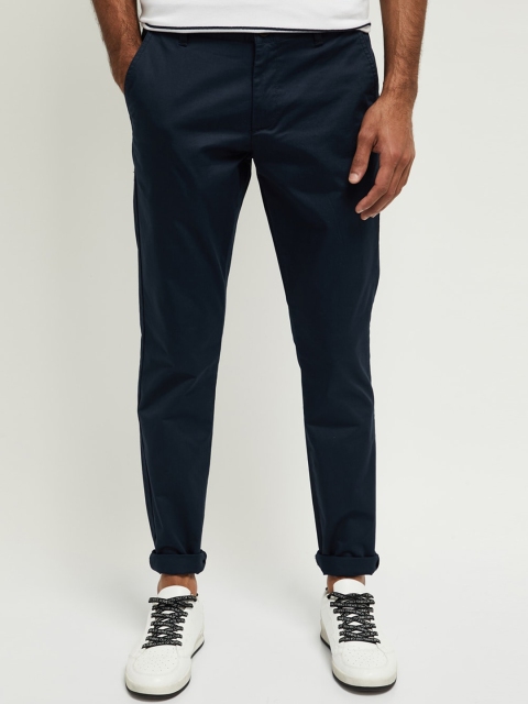 

max Men Blue Skinny Fit Solid Chinos