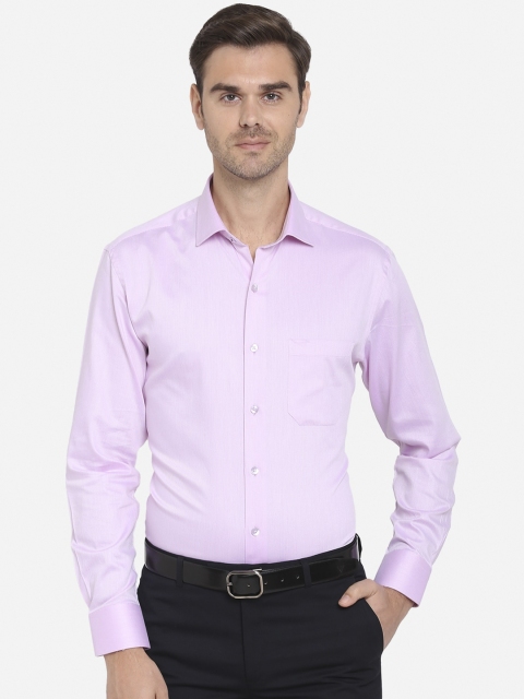 

METAL Men Purple Slim Fit Self Design Cotton Formal Shirt
