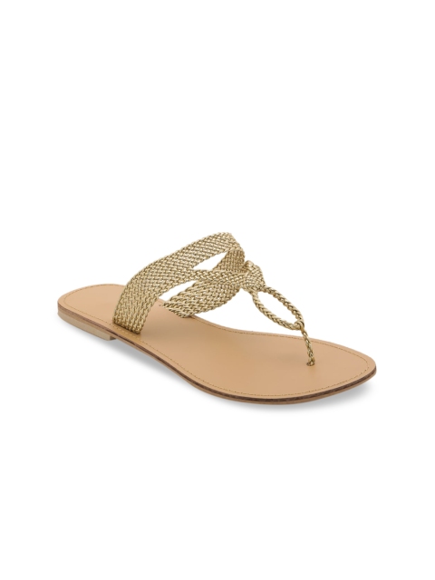 

HUE Women Brown Solid T-Strap Flats