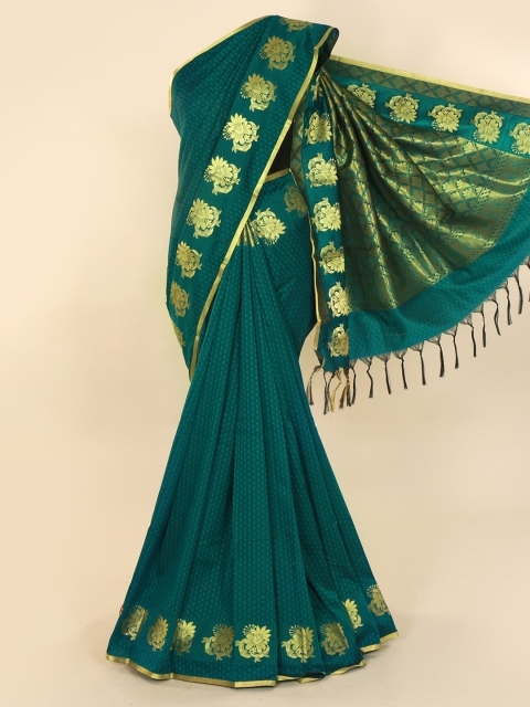 

Pothys Green Solid Art Silk Saree