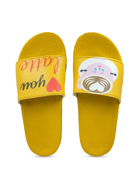 

Pampy Angel Women Yellow & White Printed Sliders