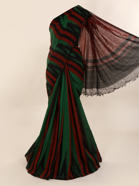 

Pothys Multicoloured & Green Pure Cotton Printed Saree, Multi