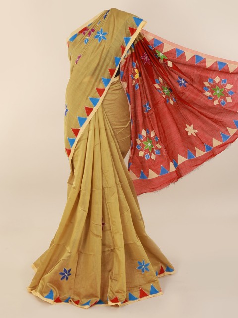 

Pothys Beige Printed Cotton Blend Saree