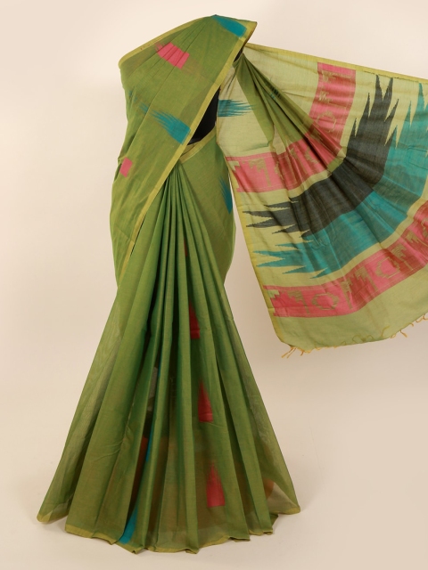 

Pothys Green Pure Cotton Design Saree