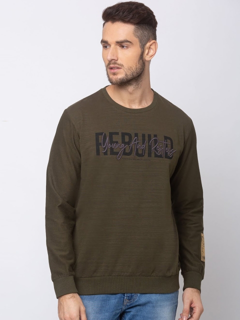 

SPYKAR Men Green & Black Printed Sweatshirt
